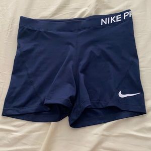Navy Blue Nike Pro Dri-Fit Spandex Shorts, Large